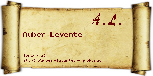 Auber Levente névjegykártya